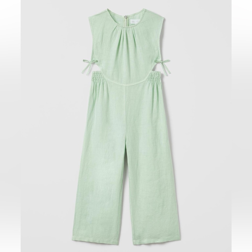 🌿 Zara Kids Elasticized Linen Jumpsuit – Size 10 - REF. 2675/615